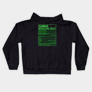 Gamer Nutritional Facts - Funny Gamer Video Game Kids Hoodie